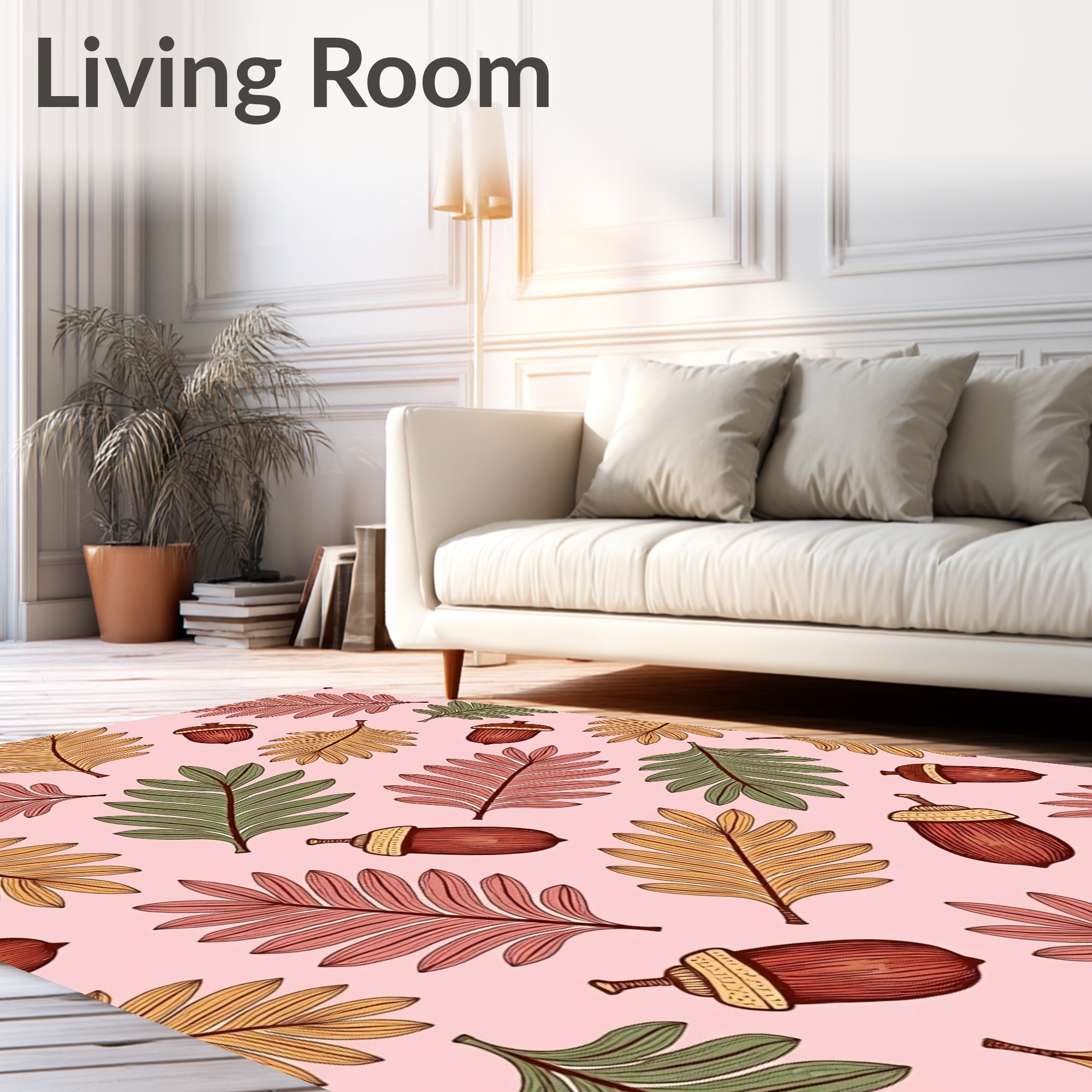 Autumn Oak Acorn Leaf Spaced Rug