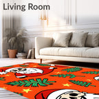 Spooky Santa Christmas Tree Yellow Stars Rug