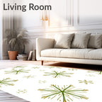 Elegant Green Snowflake Scatter Rug