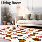 Brown Red Swirl Cookie Collage Rug