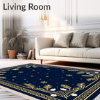 Celestial Midnight Snow Star Rug