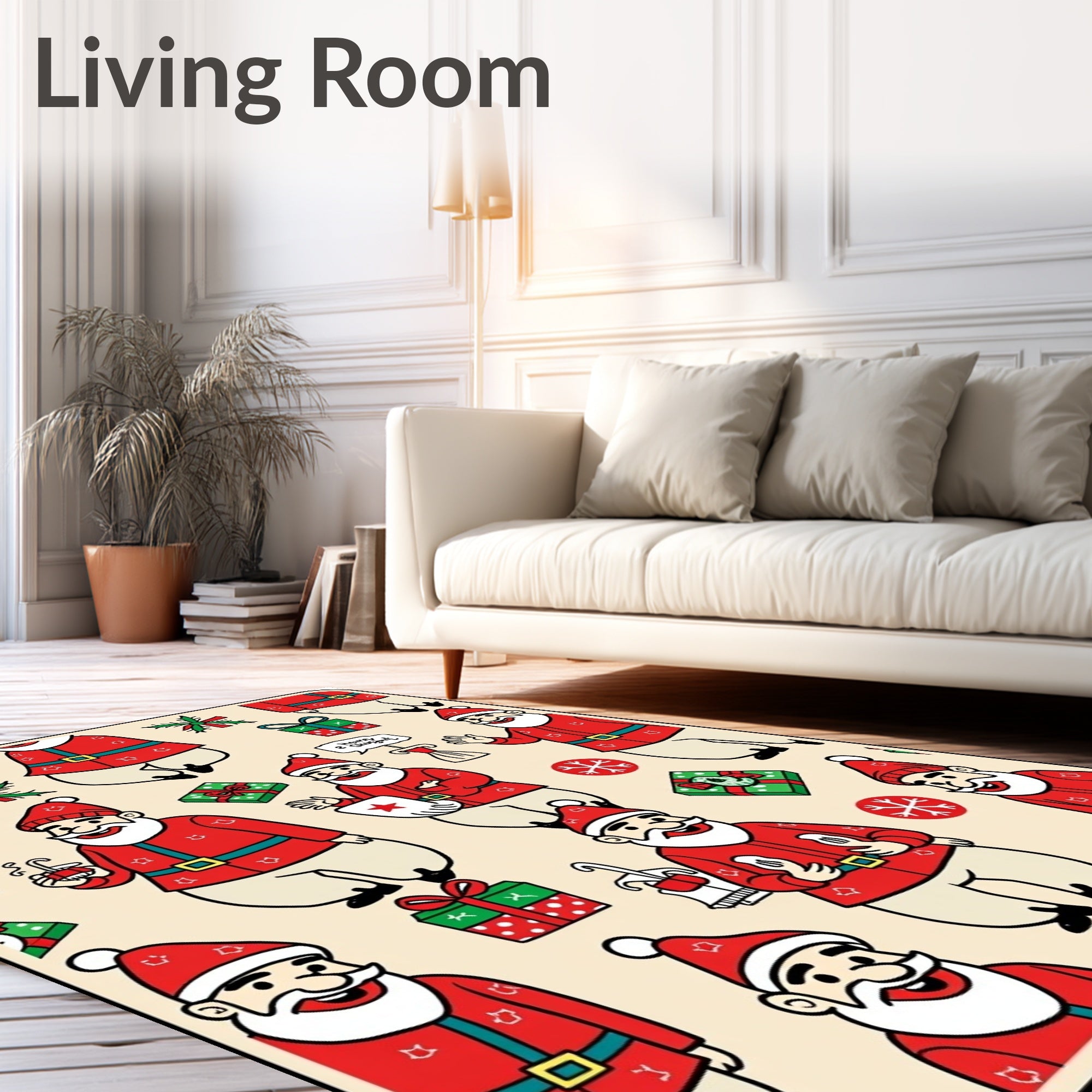 Whimsical Santa Claus Christmas Repeat Rug