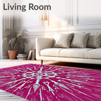 Vibrant Magenta Radial Bloom Rug