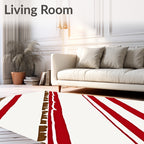 Red Brown Diagonal Stripe Texture Rug