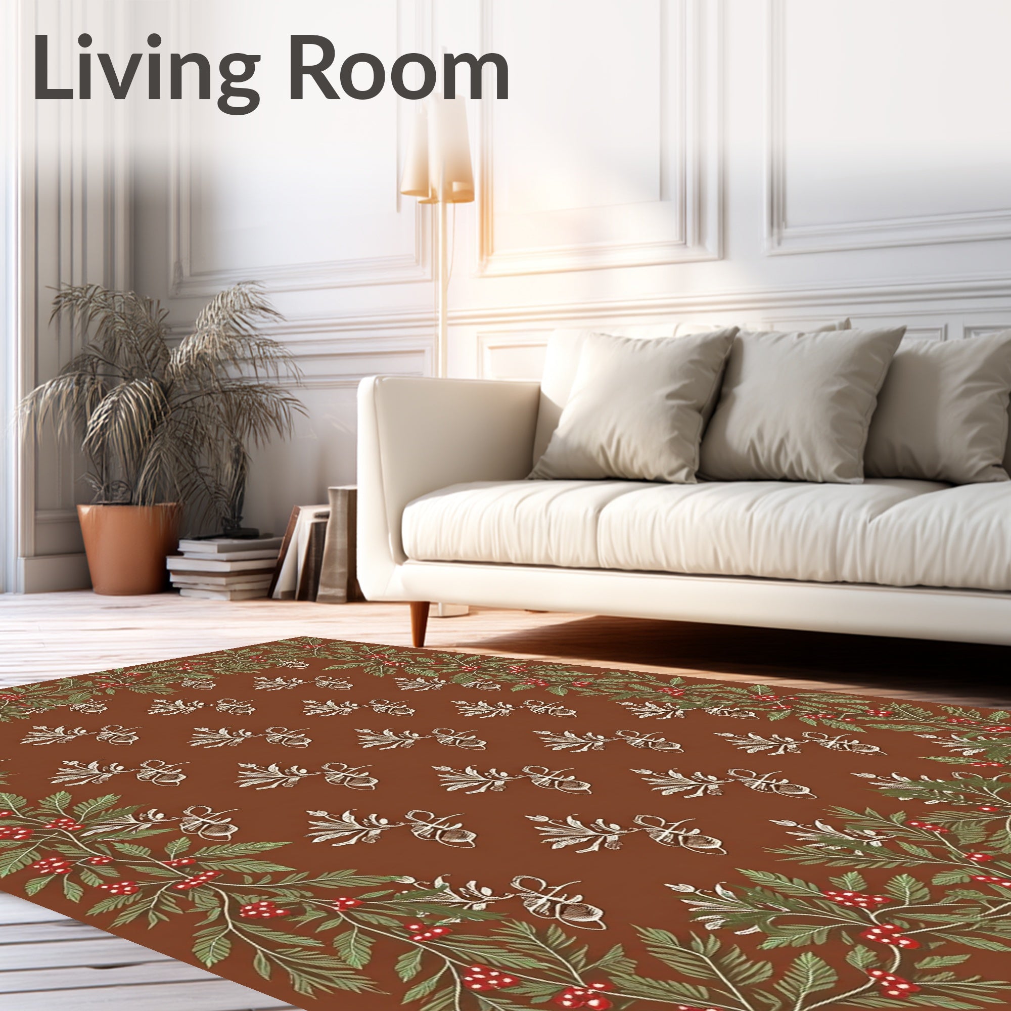 Rustic Acorn Berry Garland Rug
