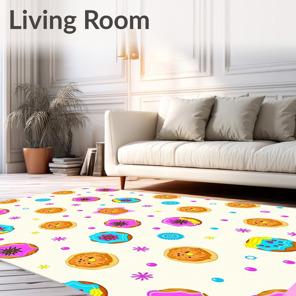 Whimsical Donut Sprinkle Confetti Scatter Rug