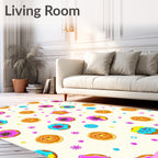 Whimsical Donut Sprinkle Confetti Scatter Rug