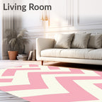 Chic Pink Chevron Stripe Rug
