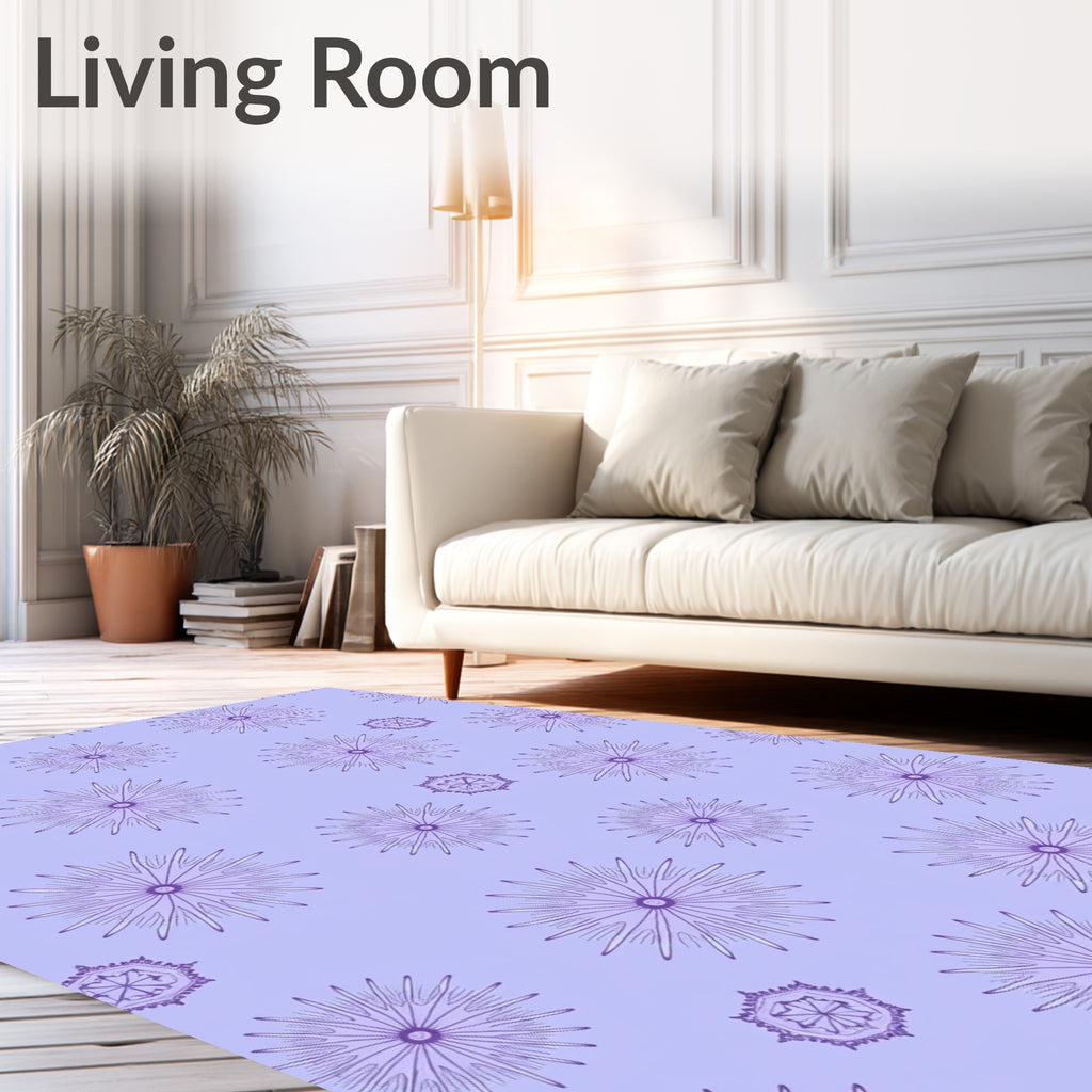 Purple Starburst Flower Scatter Rug