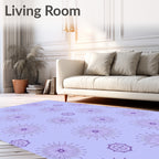Purple Starburst Flower Scatter Rug