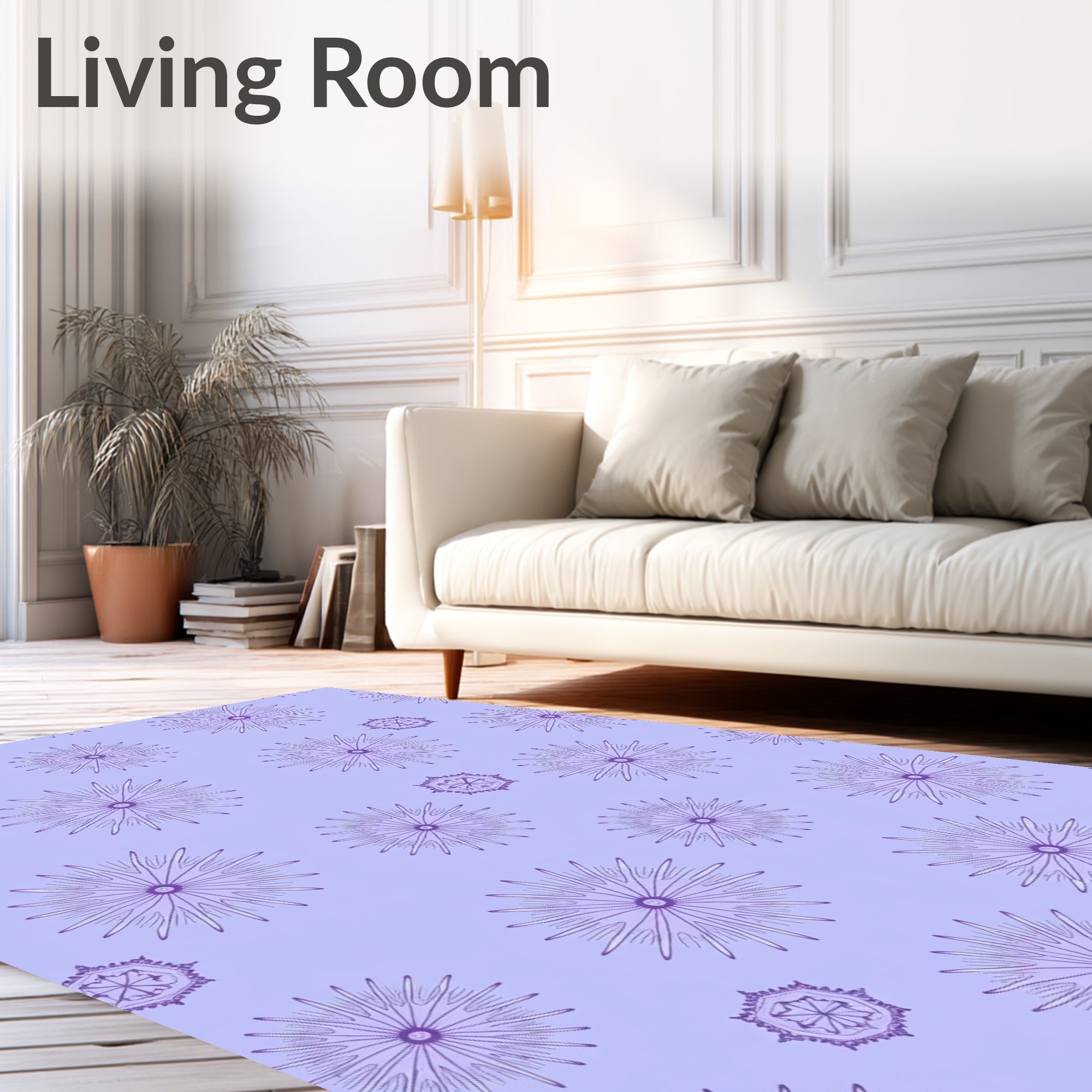 Purple Starburst Flower Scatter Rug