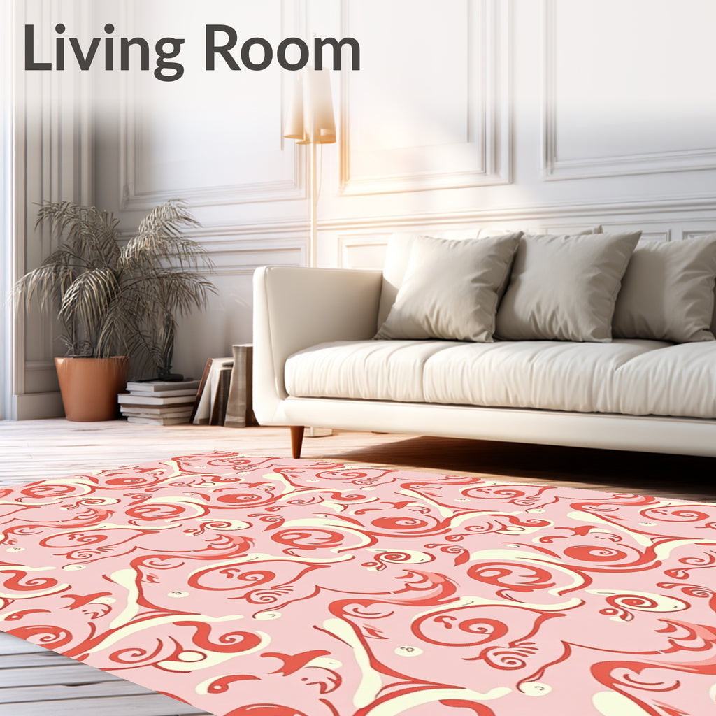 Coral Swirl Abstract Harmony Rug