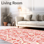 Coral Swirl Abstract Harmony Rug