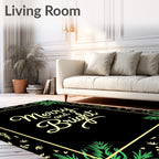 Merry Bright Calligraphy Festive Frame Rug