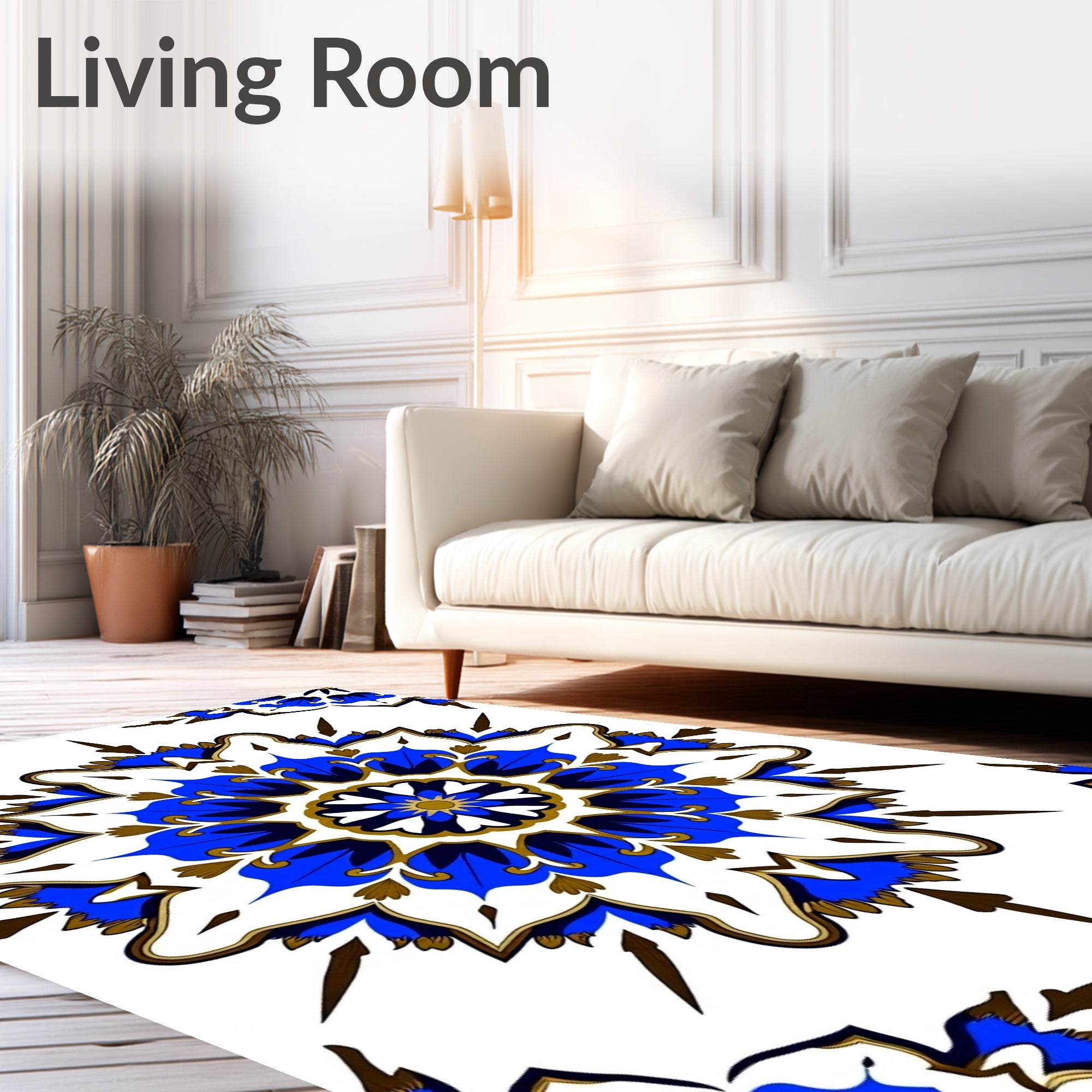 Azure Royal Medallion Arrangement Rug