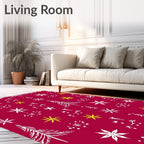 Crimson Festive Trees Starfall Collection Rug