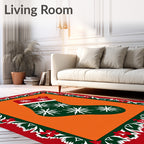 Green Snowflakes Adorned Christmas Stocking Rug