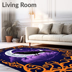 Mystical Black Crow Moon Garden Rug