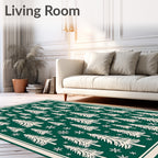 Winter Forest Snowflakes Cream Rug