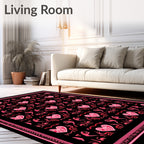 Pink Heart Swirl Repeating Pattern Rug