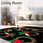 Festive Red Holly Berry Wreath Rug