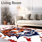 Bold Orange Tiger Graphic Rug