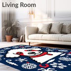Whimsical White Puppy Snowflake Garland Rug