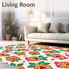 Cute Character Hearts Garden Rug