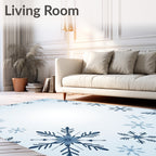 Dark Blue Snowflake Cascade Rug