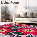 Radiant Crimson Floral Vines Rug