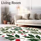 Green Holly Berry Collection Rug