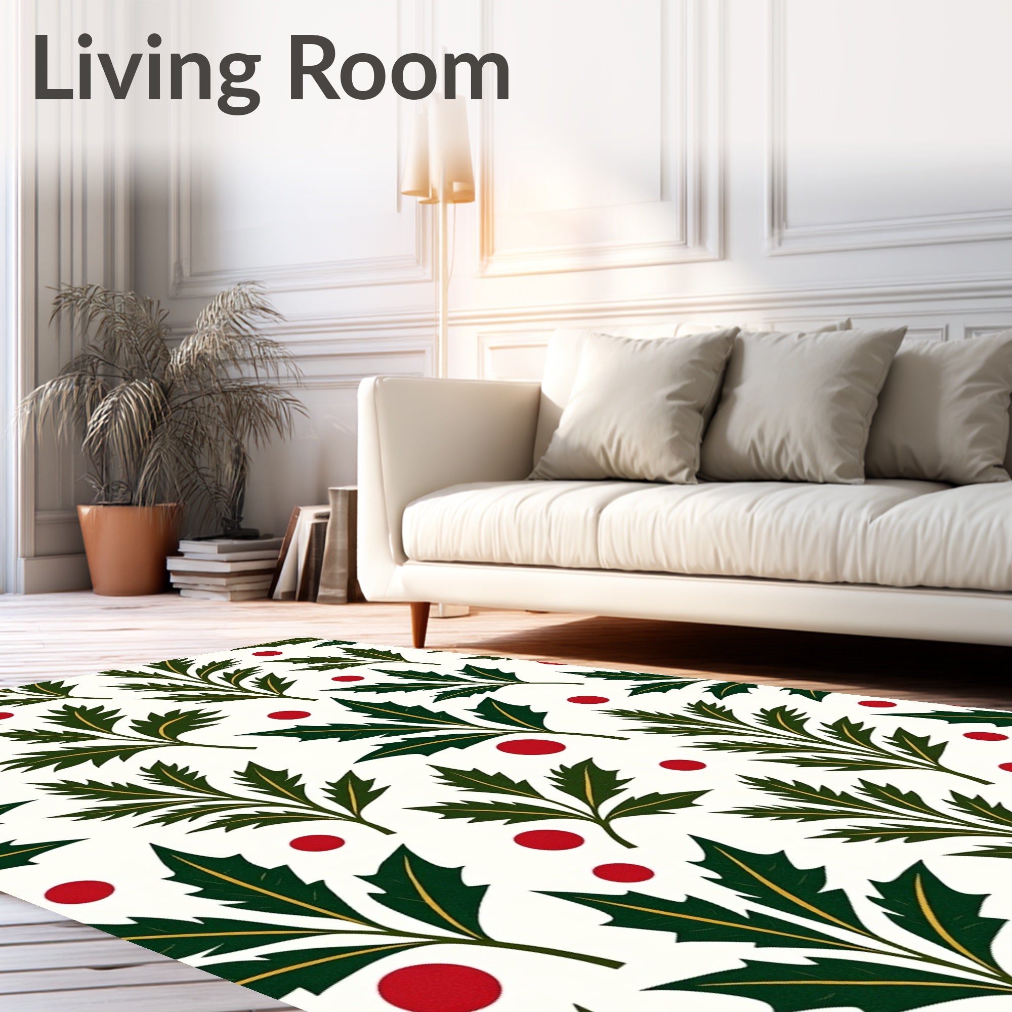 Green Holly Berry Collection Rug