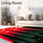 Crimson Starry Night Forest Rug
