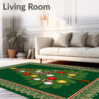 Festive Evergreen Tree Ornament Collection Rug