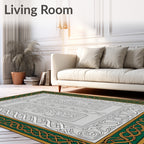 Emerald Gold Interlocking Knot Border Rug