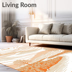 Orange Countryside Landscape Scene Rug