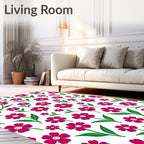 Crimson Floral Field Repeat Rug