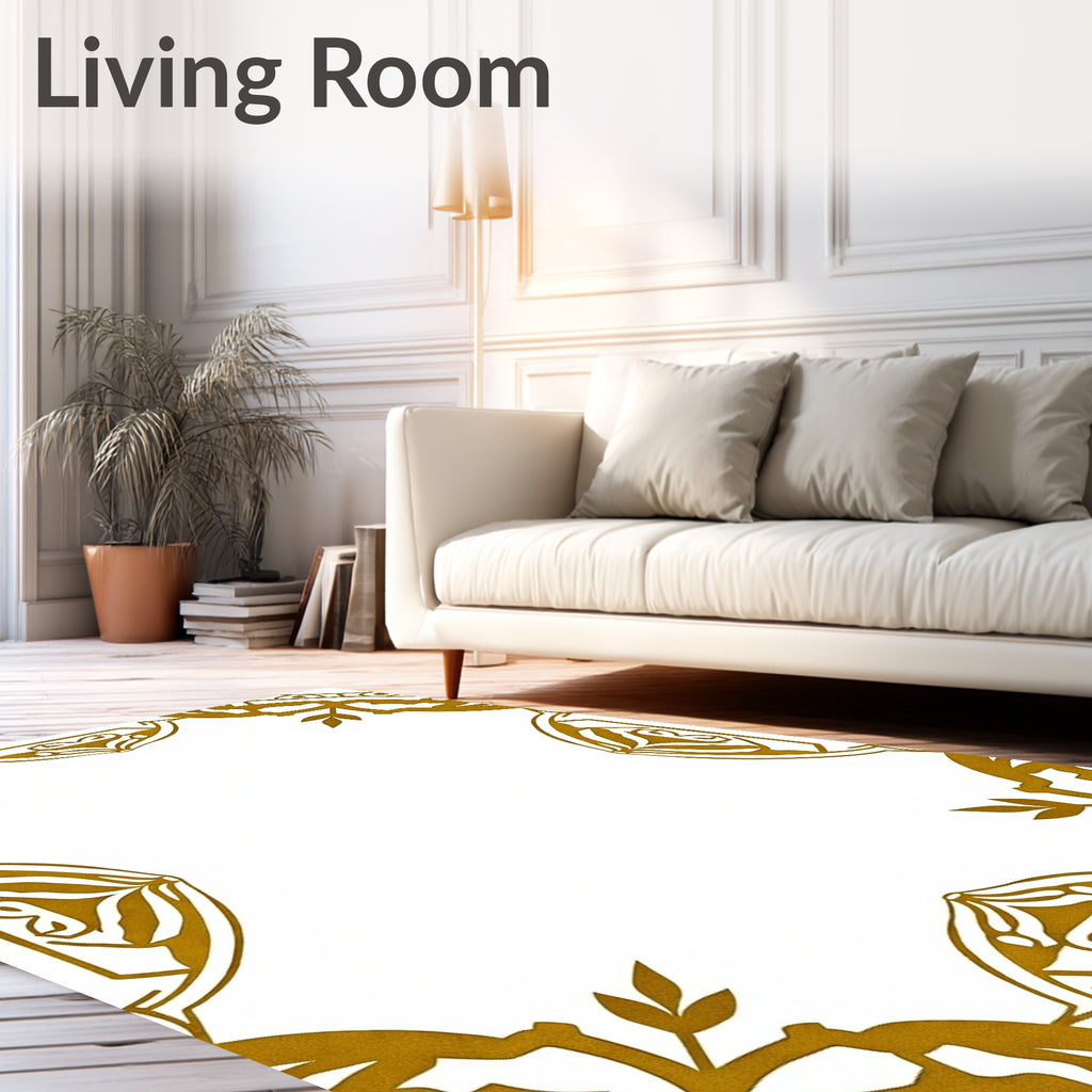 Golden Archway Foliage Border Rug