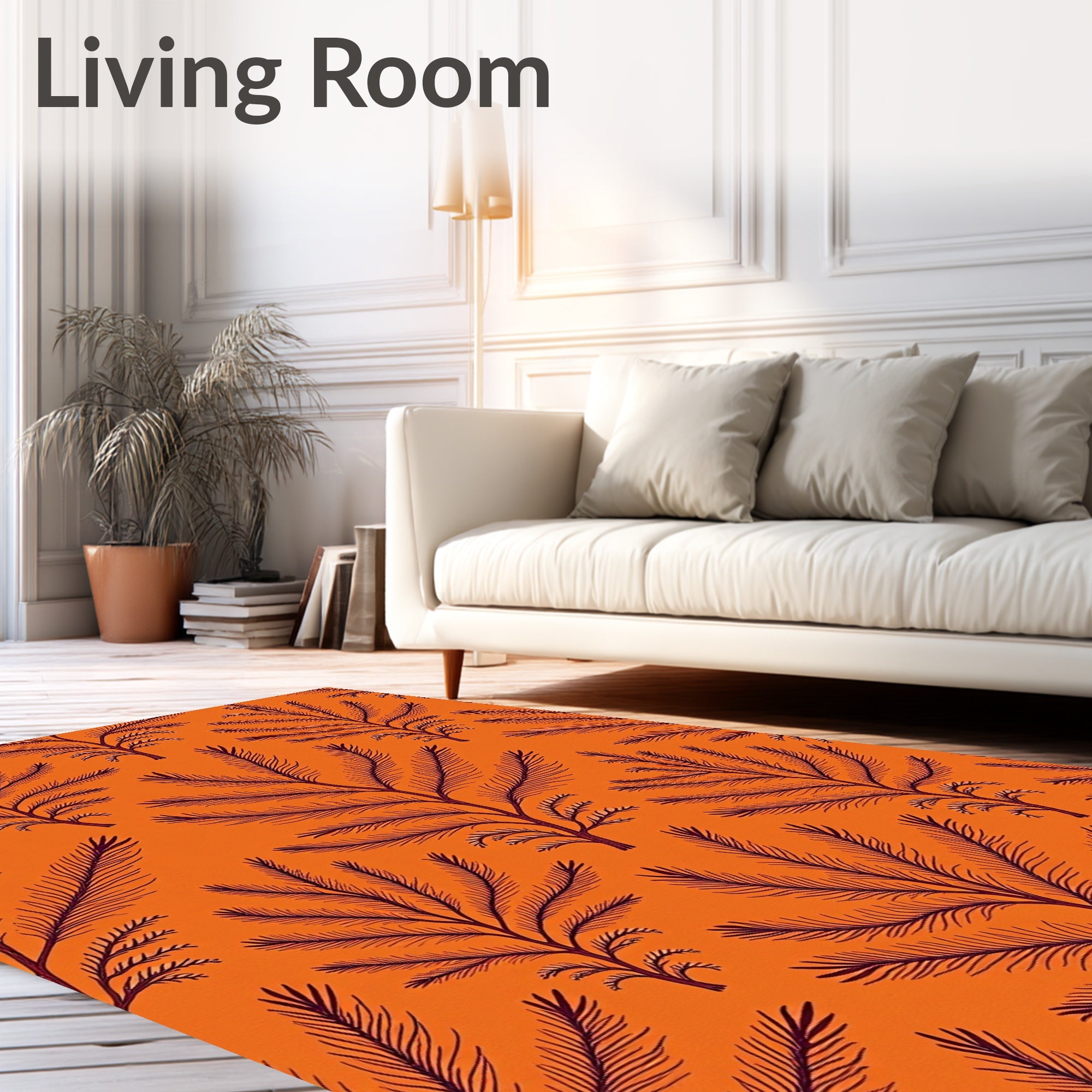 Autumn Pine Branch Repeating Pattern Rug