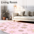 Sweet Pink Floral Scatter Rug