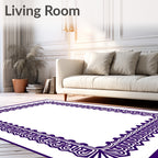 Deep Purple Ornate Laurel Frame Rug