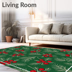 Festive Red Berry Pine Needle Rug