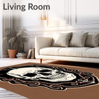 Nautical Skull Emblem With Anchors Rug