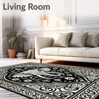 Bold Elephant Floral Medallion Tapestry Rug