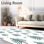 Teal Pine Trees and Snowflakes Rug
