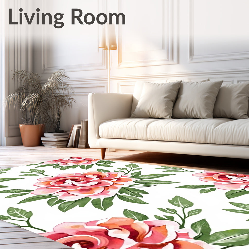 Pink Coral Bloom Garden Repeat Rug