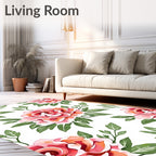 Pink Coral Bloom Garden Repeat Rug