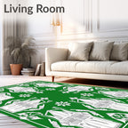 Emerald Green Ornate Archway Motif Rug