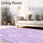 Lavender Floral Ornament Tree Repeat Rug