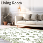 Sage Green Floral Sprig Garland Rug